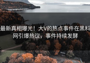 最新真相曝光！大V的热点事件在黑料网引爆热议，事件持续发酵