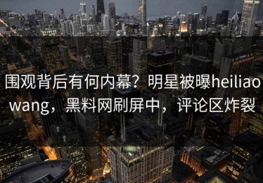 围观背后有何内幕？明星被曝heiliaowang，黑料网刷屏中，评论区炸裂