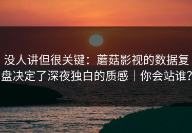 没人讲但很关键：蘑菇影视的数据复盘决定了深夜独白的质感｜你会站谁？