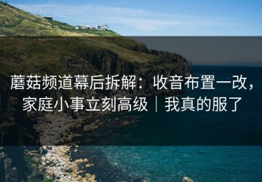 蘑菇频道幕后拆解：收音布置一改，家庭小事立刻高级｜我真的服了