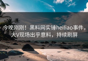 今晚刚刚！黑料网实锤heiliao事件，大V现场出乎意料，持续刷屏