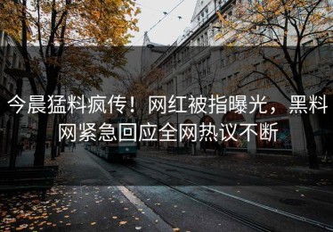 今晨猛料疯传！网红被指曝光，黑料网紧急回应全网热议不断