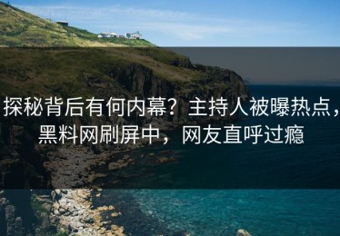 探秘背后有何内幕？主持人被曝热点，黑料网刷屏中，网友直呼过瘾