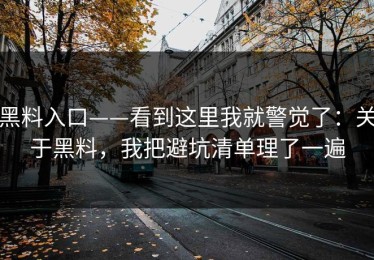 黑料入口——看到这里我就警觉了：关于黑料，我把避坑清单理了一遍