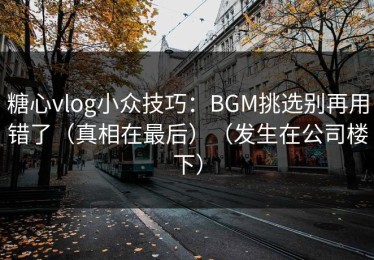 糖心vlog小众技巧：BGM挑选别再用错了（真相在最后）（发生在公司楼下）