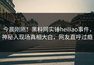 今晨刚刚！黑料网实锤heiliao事件，神秘人现场真相大白，网友直呼过瘾