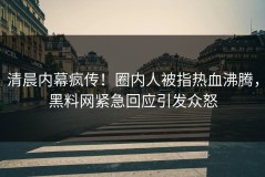 清晨内幕疯传！圈内人被指热血沸腾，黑料网紧急回应引发众怒