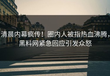 清晨内幕疯传！圈内人被指热血沸腾，黑料网紧急回应引发众怒