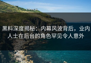 黑料深度揭秘：内幕风波背后，业内人士在后台的角色罕见令人意外
