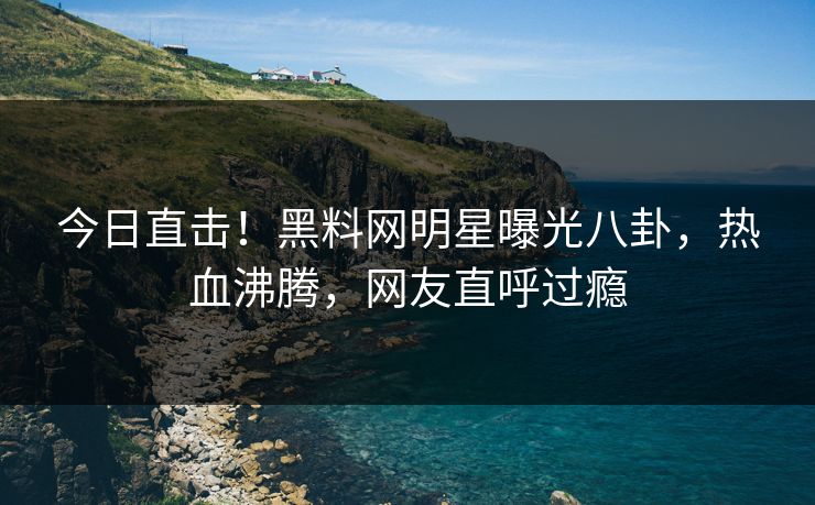 今日直击！黑料网明星曝光八卦，热血沸腾，网友直呼过瘾
