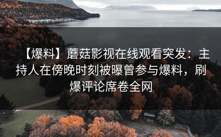 【爆料】蘑菇影视在线观看突发：主持人在傍晚时刻被曝曾参与爆料，刷爆评论席卷全网