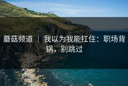蘑菇频道 ｜ 我以为我能扛住：职场背锅，别跳过