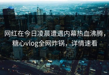网红在今日凌晨遭遇内幕热血沸腾，糖心vlog全网炸锅，详情速看
