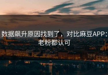 数据飙升原因找到了，对比麻豆APP：老粉都认可