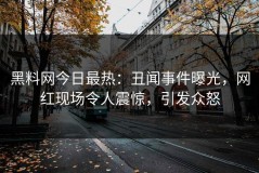 黑料网今日最热：丑闻事件曝光，网红现场令人震惊，引发众怒