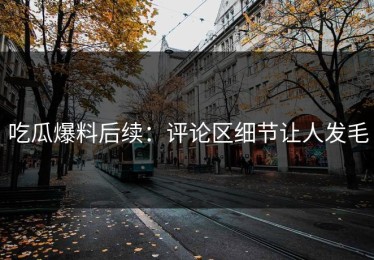 吃瓜爆料后续：评论区细节让人发毛