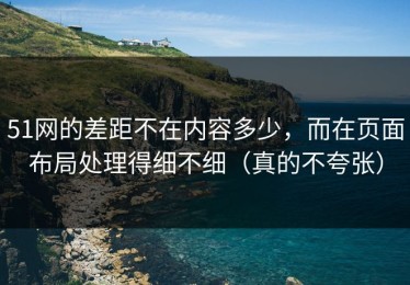51网的差距不在内容多少，而在页面布局处理得细不细（真的不夸张）